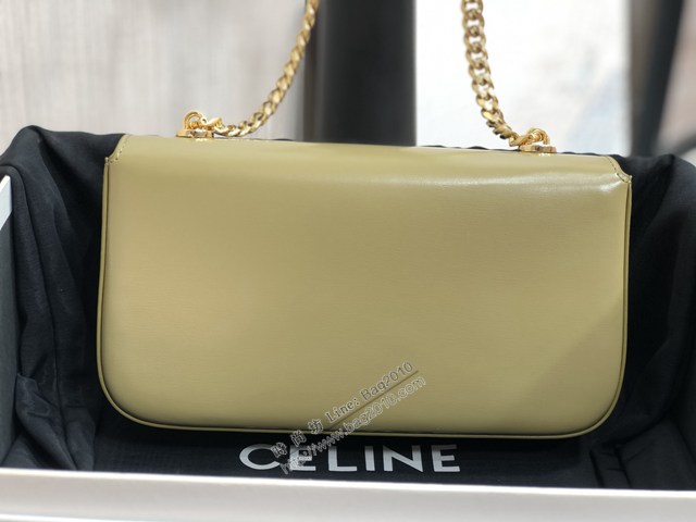 Celine專櫃2022新款小號亮澤牛皮革鏈條包 賽琳凱旋門鎖扣金屬鏈條腋下包 sldj2404